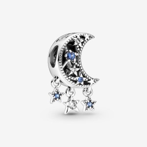 Pandora Star & Crescent Moon Dangle Charms Sterling silver | 34679-JITD