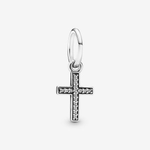 Pandora Symbol Of Faith Cross with Clear CZ Dangle Charms Sterling silver | 31276-KGMS
