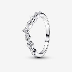 Pandora Timeless Wish Sparkling Alternating Stackable Rings Sterling silver | 37125-TKWC