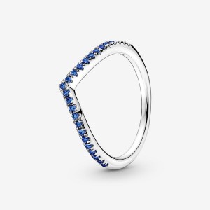Pandora Timeless Wish Sparkling Blue Stackable Rings Sterling silver | 93781-YWFK