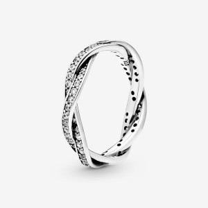 Pandora Twist Of Fate with Clear CZ Band Rings Sterling silver | 45309-JYBS