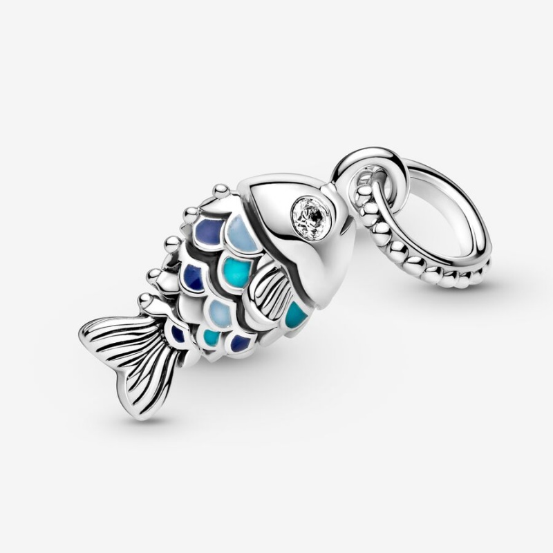 Pandora Blue Scaled Fish Dangle Charms Sterling silver | 56372-VMLZ