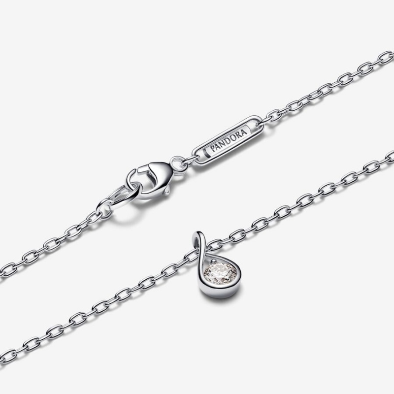 Pandora Brilliance 0.15 ct tw Necklaces Sterling silver | 83659-WSQL