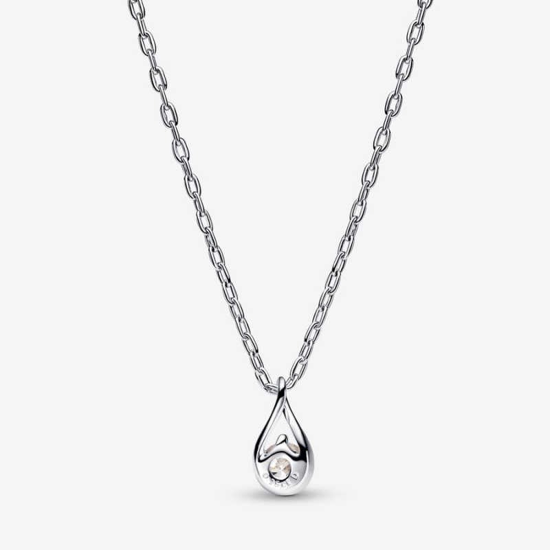 Pandora Brilliance 0.25 ct tw Lab-Created Diamond Necklaces White gold | 07241-IEVU