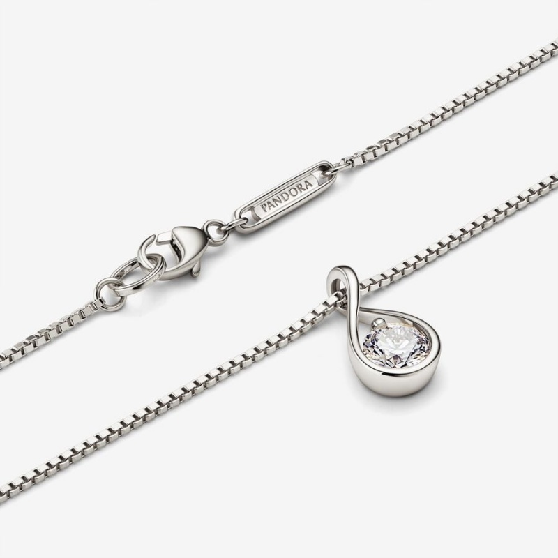 Pandora Brilliance 0.50 ct tw Lab-Created Diamond Necklaces Sterling silver | 23517-XVNK