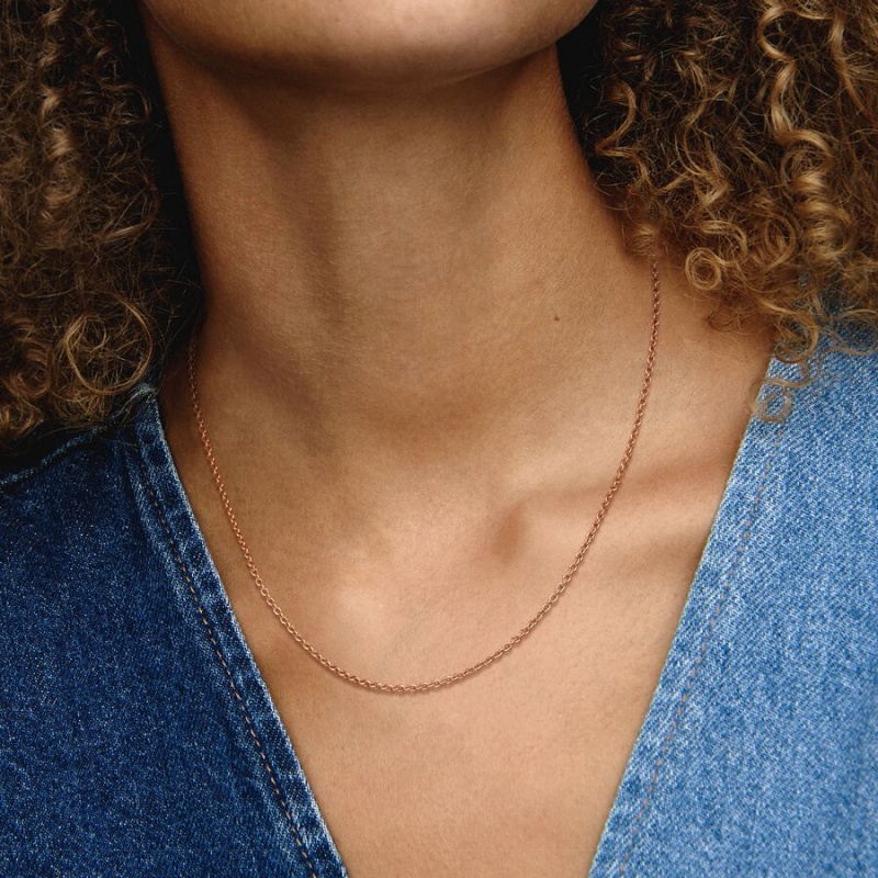 Pandora Cable Chain Necklaces Rose gold plated | 46279-SVEZ