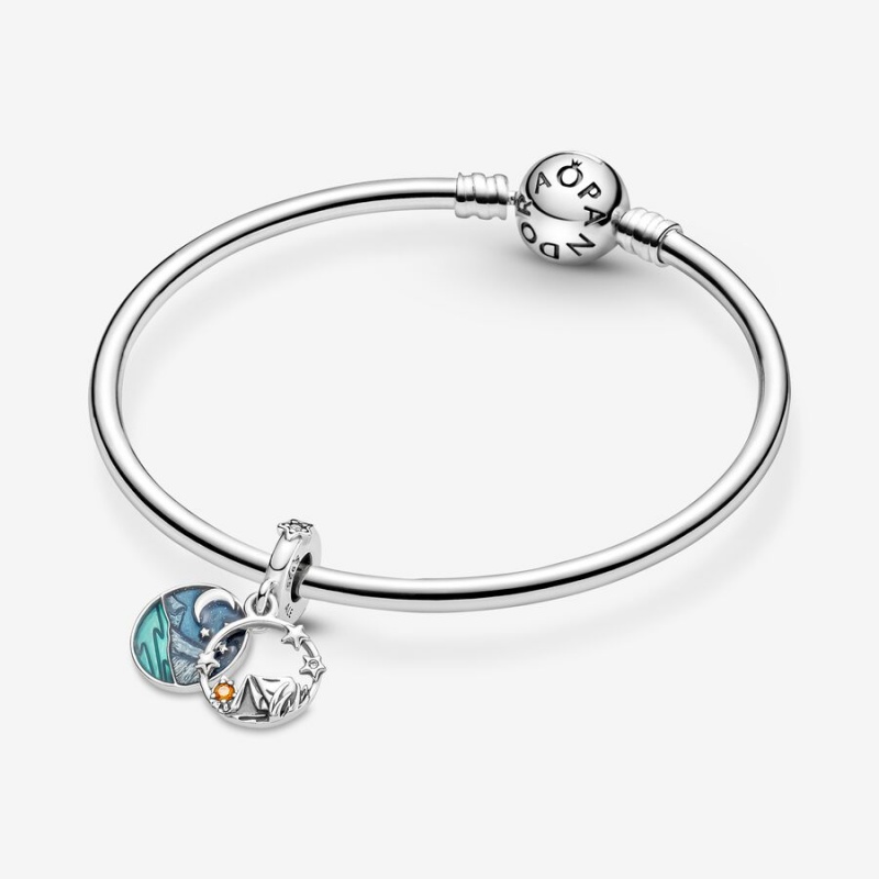 Pandora Camping Night Sky Double Dangle Charms Sterling silver | 43798-ULWT