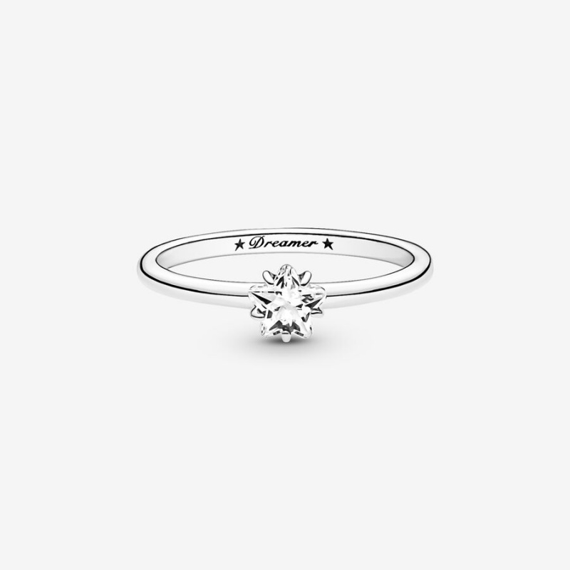 Pandora Celestial Sparkling Star Halo & Solitaire Rings Sterling silver | 60127-CLGX