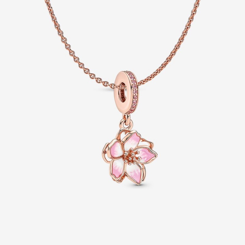 Pandora Cherry Blossom Pendant Necklaces Multicolor | 84576-MWCO