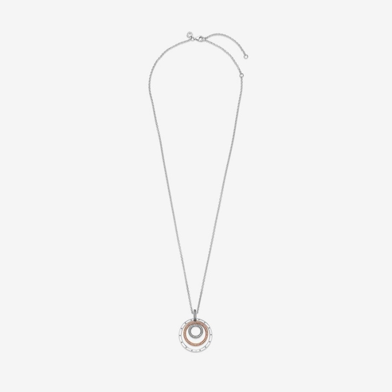 Pandora Circles & Pendant Necklaces Two-tone | 31960-KCPH