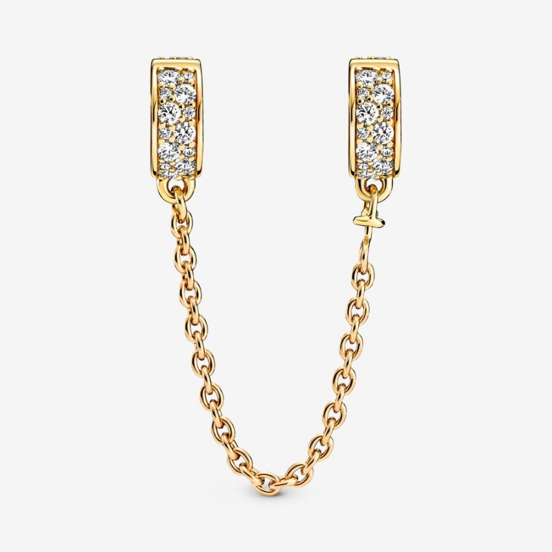 Pandora Clear Pave Clip Clips Rose gold plated | 86013-JQDL
