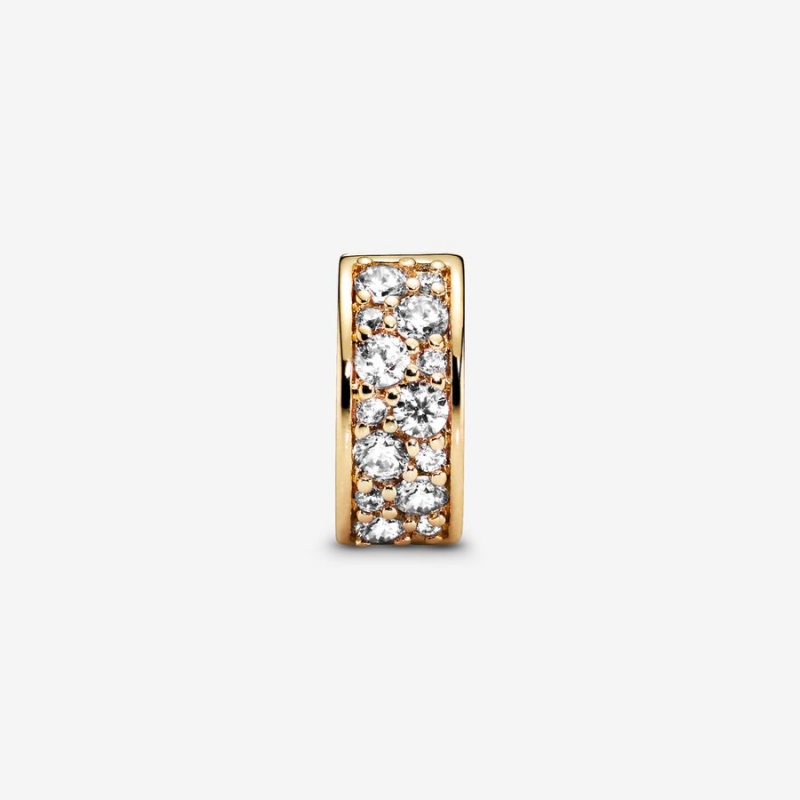 Pandora Clear Pave Clip Safety Chains Gold plated | 50278-AEOJ