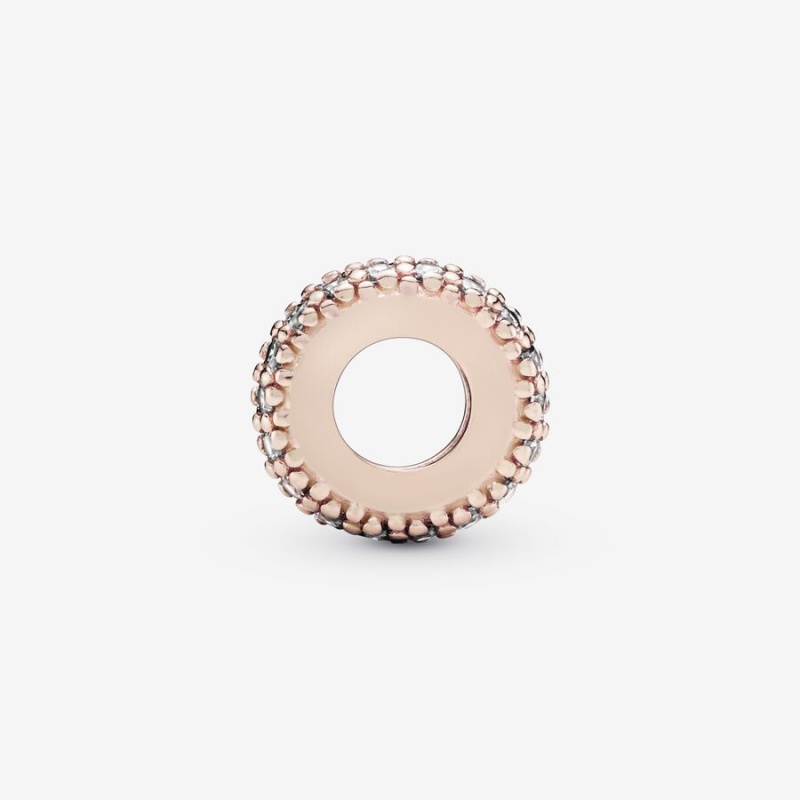 Pandora Clear Sparkle Spacer Charms Rose gold plated | 18642-YRJB