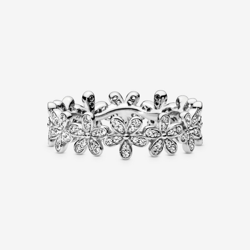 Pandora Dazzling Daisy Meadow with Clear CZ Band Rings Sterling silver | 97268-HAZC