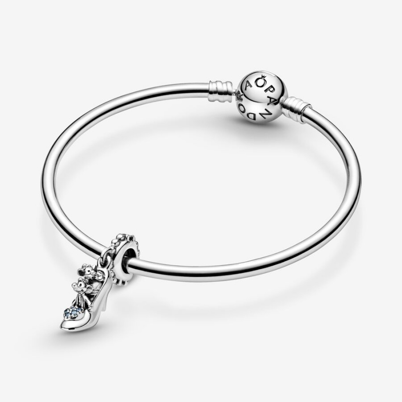 Pandora Disney Cinderella Glass Slipper & Mice Dangle Charms Sterling silver | 80943-IQNX