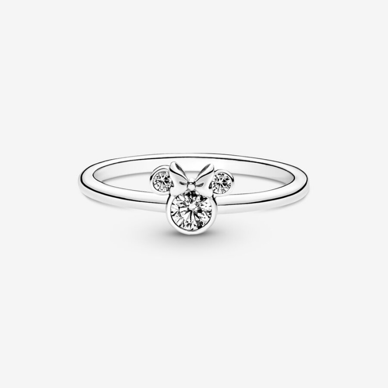 Pandora Disney Minnie Mouse Sparkling Head Statement Rings Sterling silver | 24375-TAEO