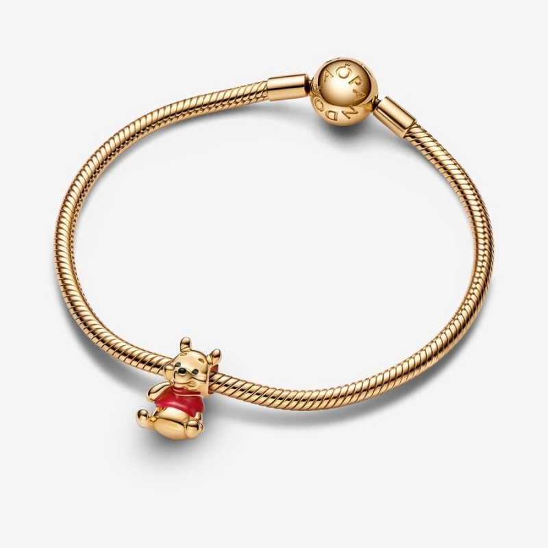 Pandora Disney Winnie the Pooh Bear Charms Gold plated | 23064-JIYM