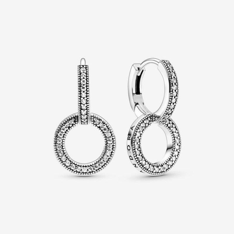 Pandora Double Circle Necklace & Earring Sets Multicolor | 52186-XEKD