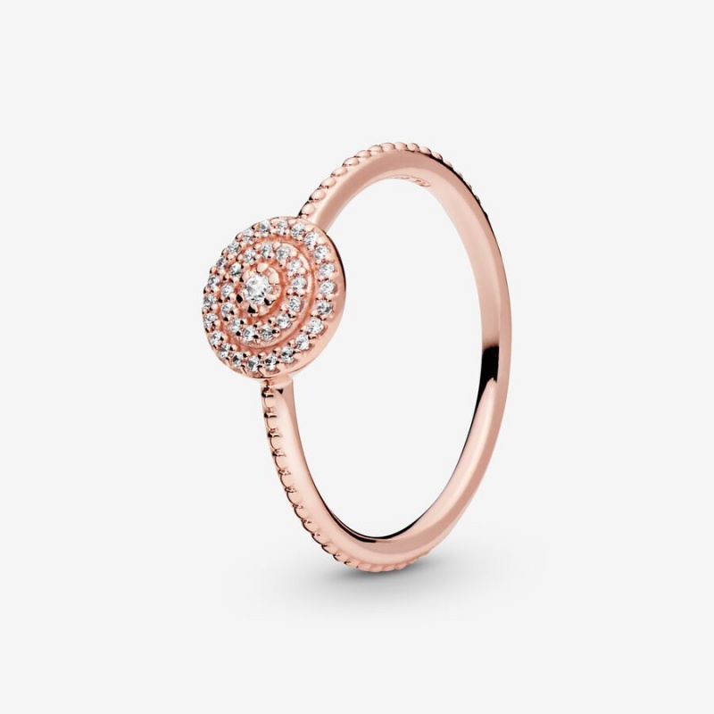 Pandora Elegant Sparkle Statement Rings Rose gold plated | 51738-LAWY