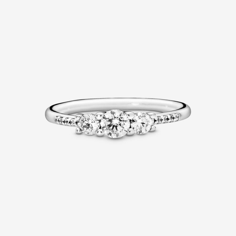 Pandora Fairytale Sparkle with Clear CZ Heart & Promise Rings Sterling silver | 28619-LDCA