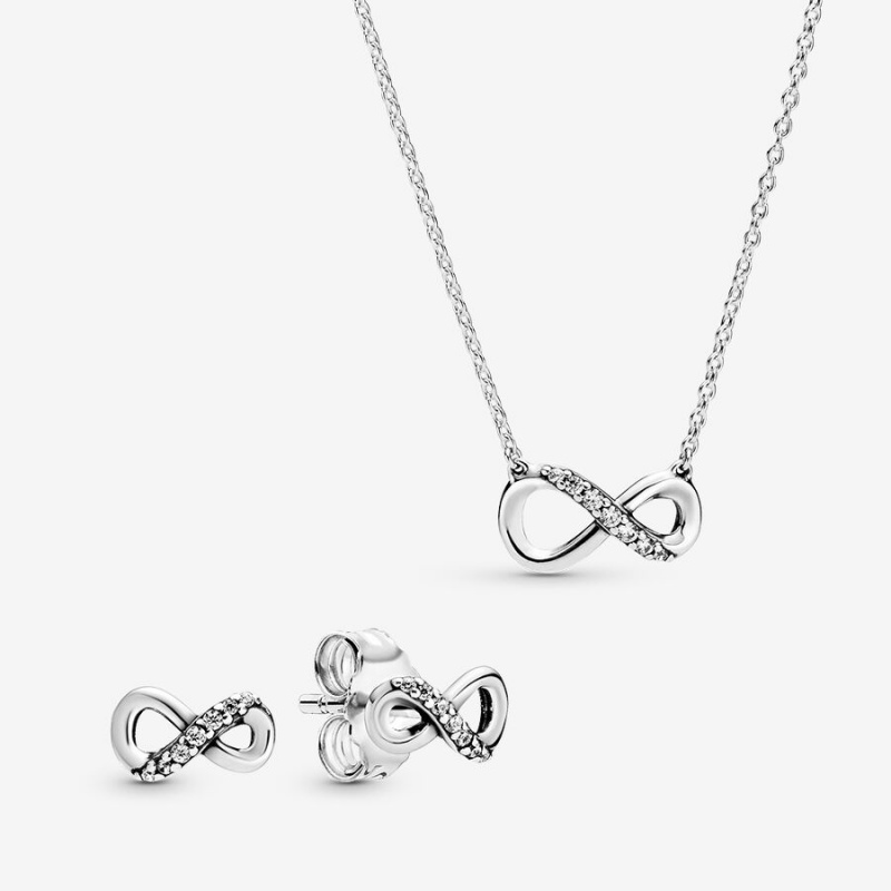 Pandora Forever Friends Necklace & Earring Sets Sterling silver | 32519-ZBRK