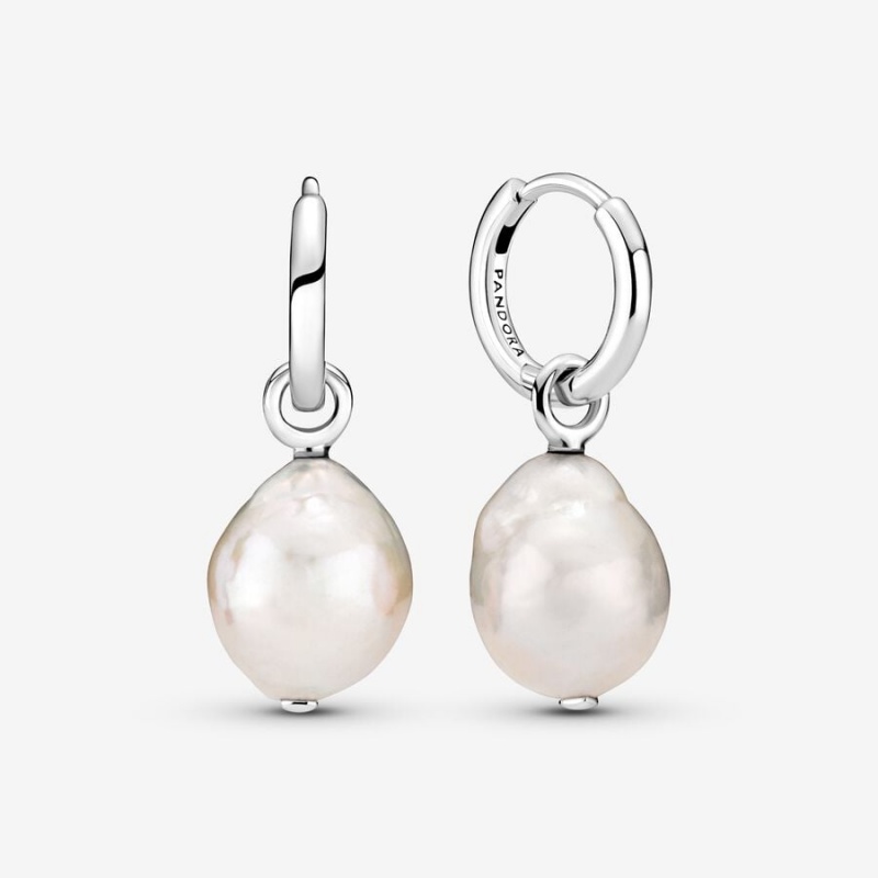 Pandora Freshwater Cultured Baroque Pearl Drop Earrings Sterling silver | 36892-TSEK