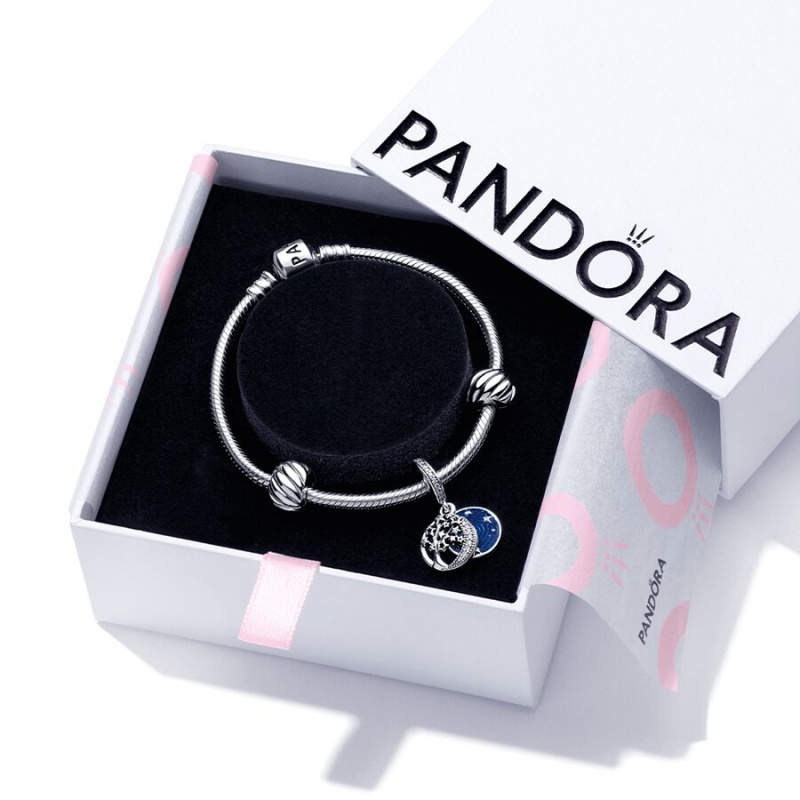 Pandora Galaxy Moon Set Charm Holders Multicolor | 54162-RXBK