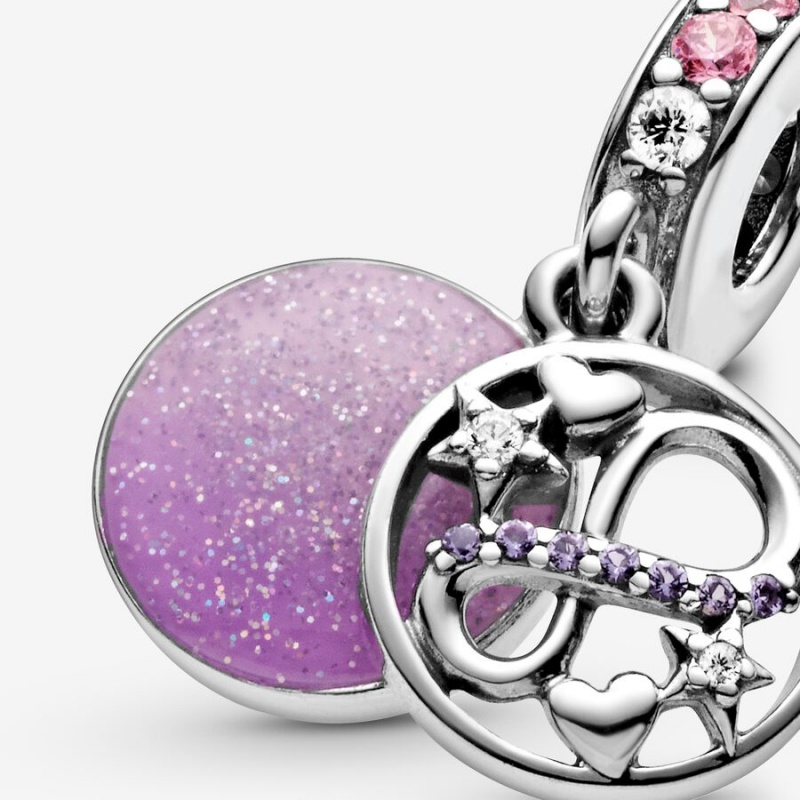 Pandora Glittering Infinity Hearts & Stars Dangle Charms Sterling silver | 02574-SUDV