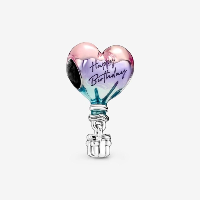 Pandora Happy Birthday Balloon T-Bar Charm Holders Multicolor | 38512-MRDC