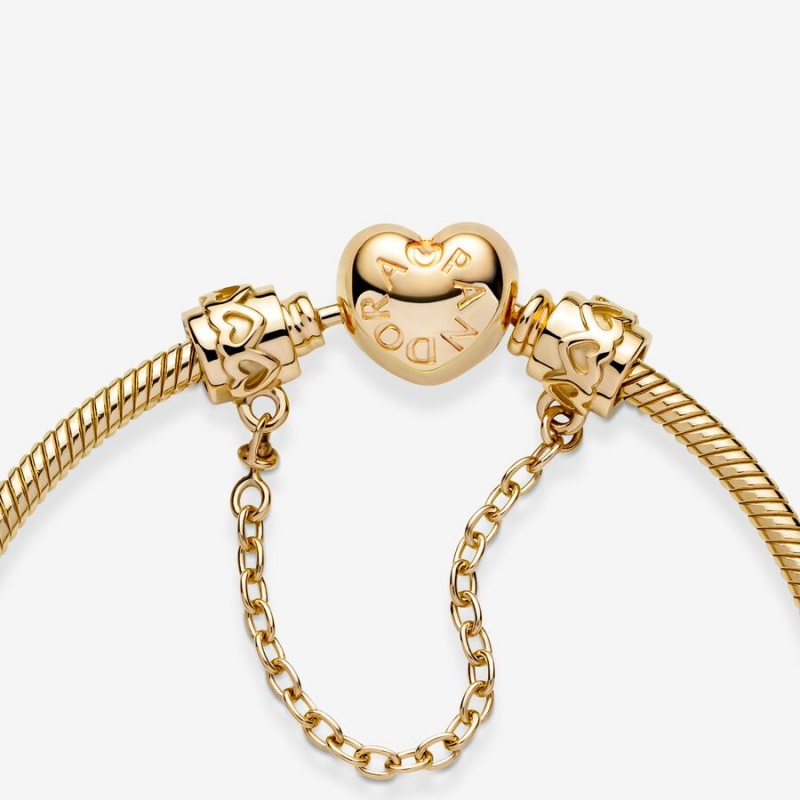 Pandora Hearts Safety Chains Gold | 15794-QVRA