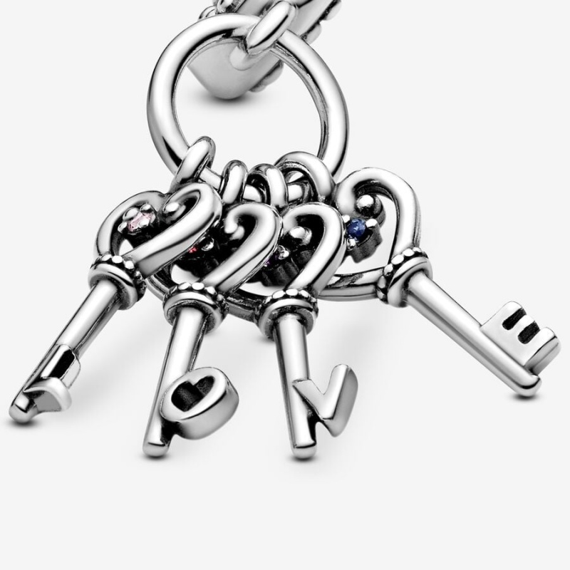 Pandora Keys of Love Dangle Charms Sterling silver | 78312-CJTG