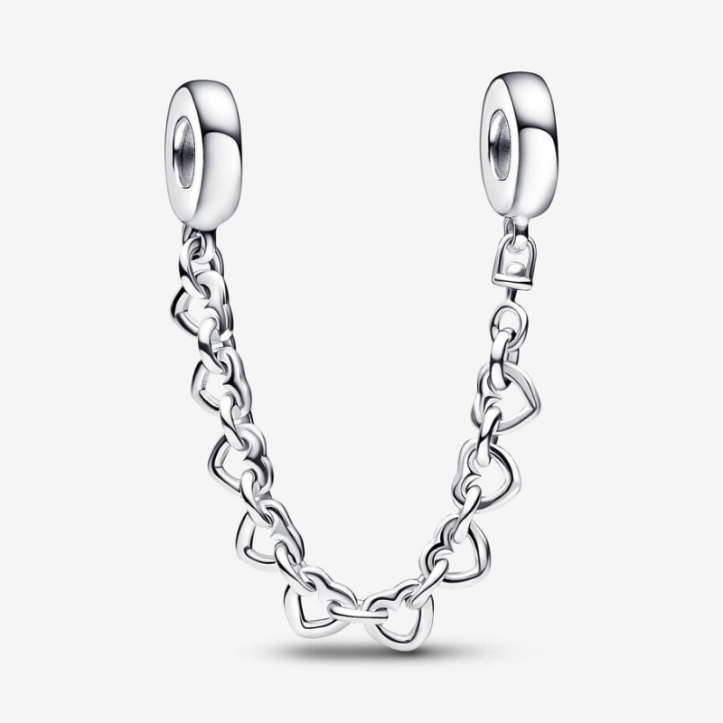 Pandora Linked Hearts Safety Chains Sterling silver | 35841-UCTY