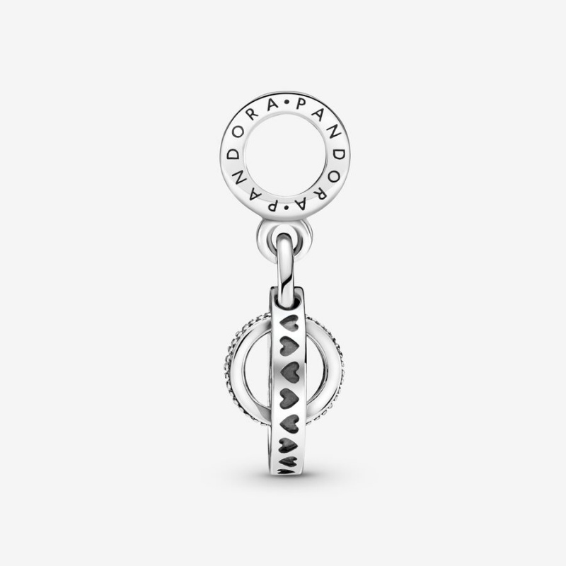 Pandora Logo Circles Dangle Charms Sterling silver | 85249-NRHX