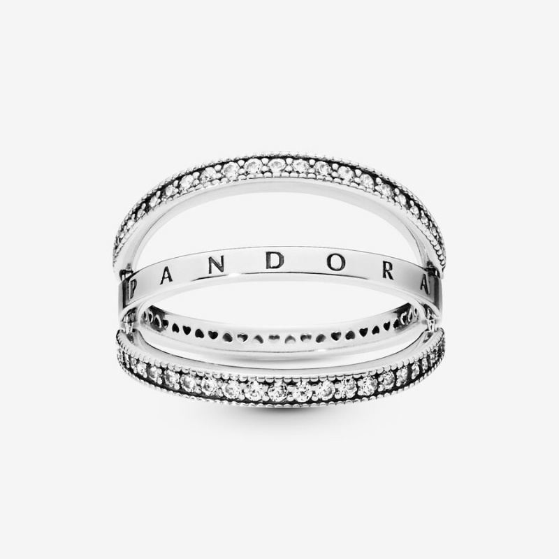 Pandora Logo Hearts Heart & Promise Rings Sterling silver | 69314-NVMT