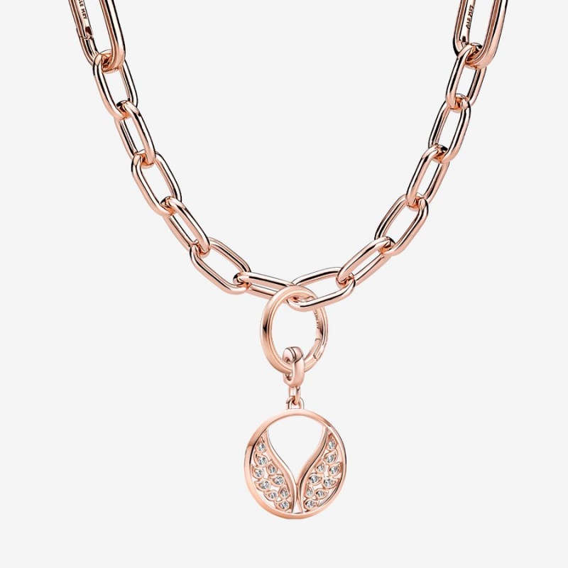 Pandora ME Burning Wings Chain Necklaces Rose gold plated | 05742-JMIN