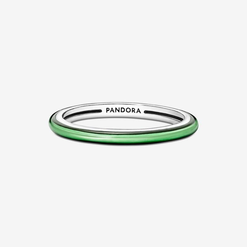 Pandora ME Laser Green Stackable Rings Sterling silver | 34986-QAZV