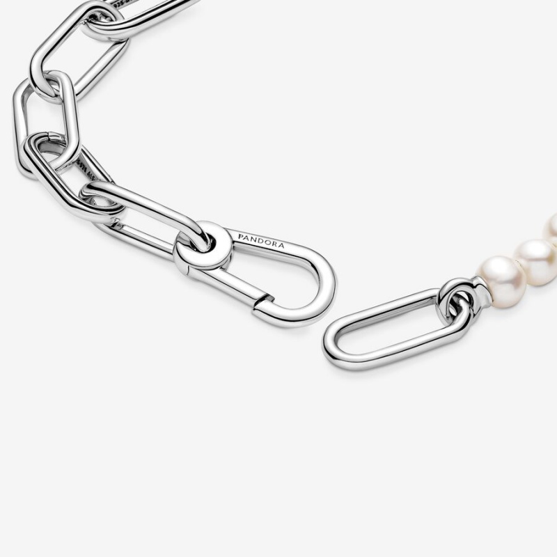 Pandora ME Treated Freshwater Cultured Pearl Link Bracelets Sterling silver | 72530-IJUM