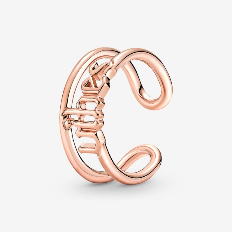 Pandora ME Vibes Open Statement Rings Rose gold plated | 51249-RNFM