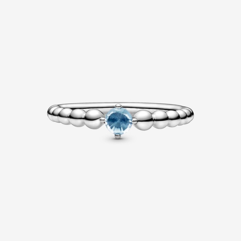 Pandora March Aqua Blue Beaded Dangle Charms Sterling silver | 04738-XJNI