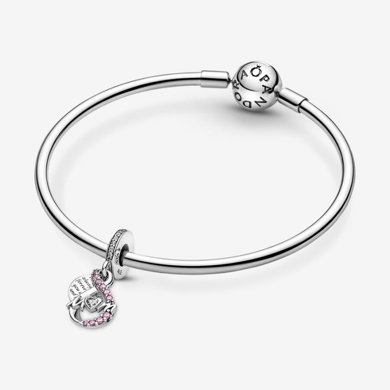 Pandora Mom Infinity Pave Double Dangle Charms Sterling silver | 61570-DHCI