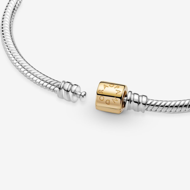 Pandora Moments Barrel Clasp Snake Charm Holders Rose gold plated | 35692-TZYL