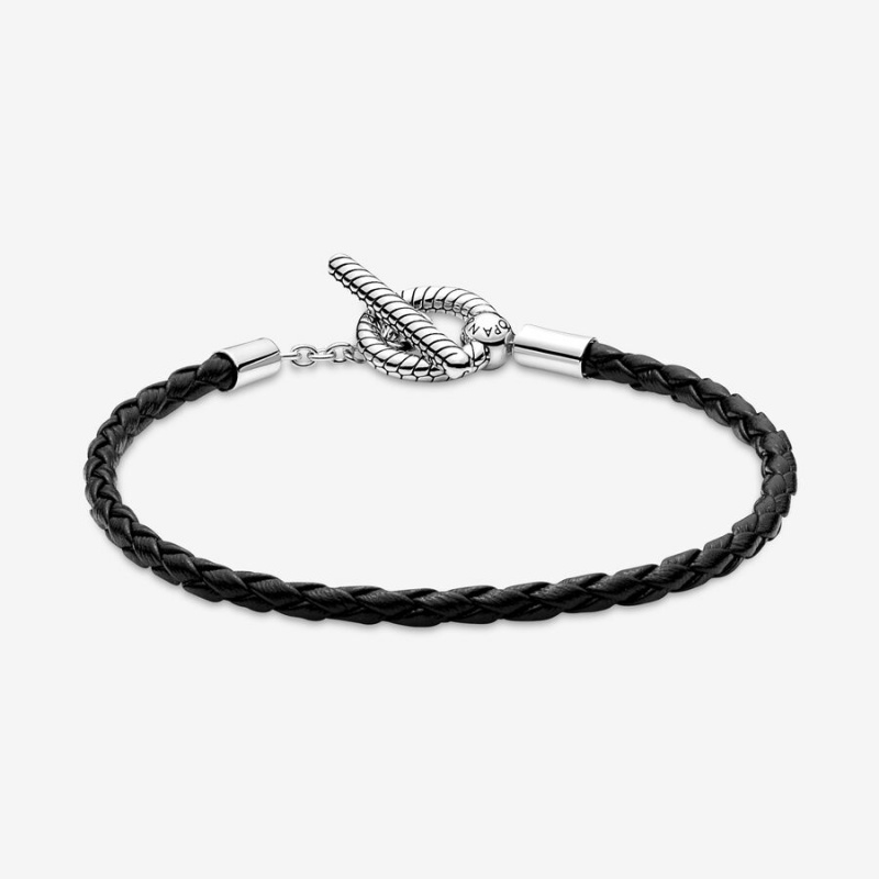 Pandora Moments Braided T-bar Charm Holders Sterling silver | 35490-HJTY