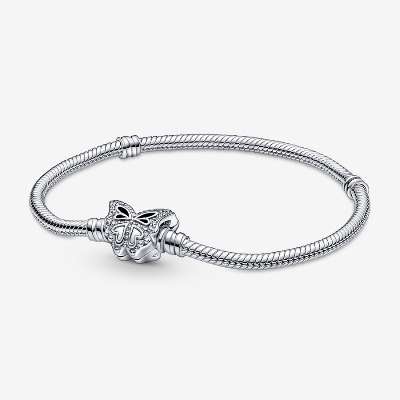 Pandora Moments Butterfly Clasp Snake Charm Holders Sterling silver | 59062-YHRP