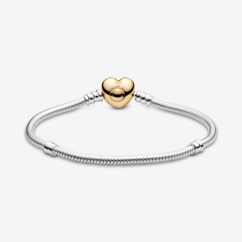 Pandora Moments Clasp Snake Charm Bracelets Gold | 83790-TDEH