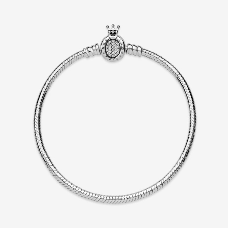 Pandora Moments Crown O Clasp Snake Charm Holders Sterling silver | 84567-ICRK