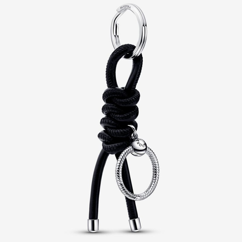 Pandora Moments Leather-free Fabric Key Charm Holders Sterling silver | 76851-XRZY
