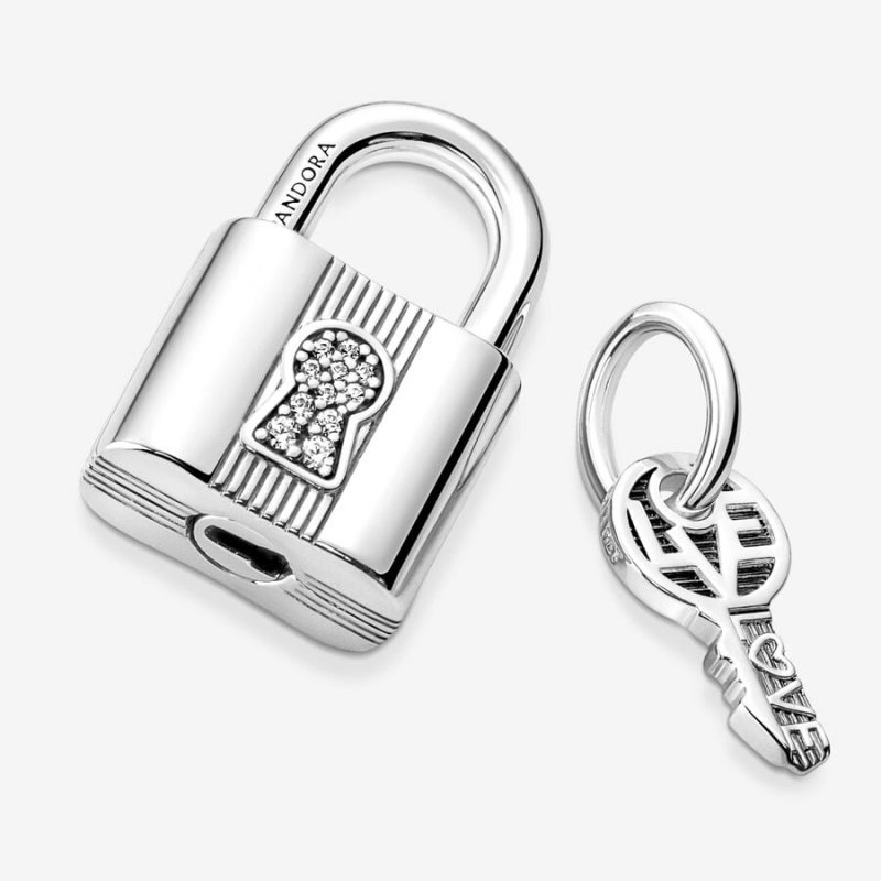 Pandora Moments Padlock & Gift Charm Bracelets Sterling silver | 07521-DLOZ