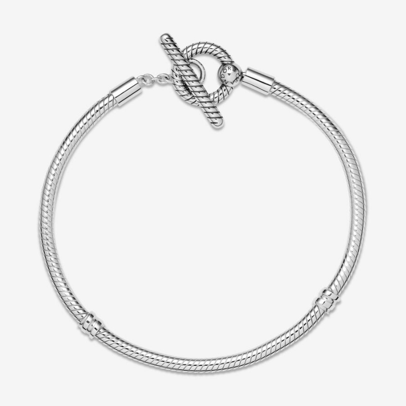 Pandora Moments Pink & T-Bar Gift Charm Bracelets Sterling silver | 78190-DSGA