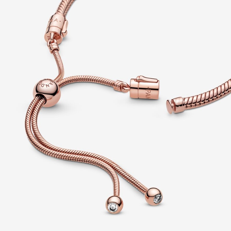 Pandora Moments Snake Slider Charm Holders Rose gold plated | 85401-WUHP