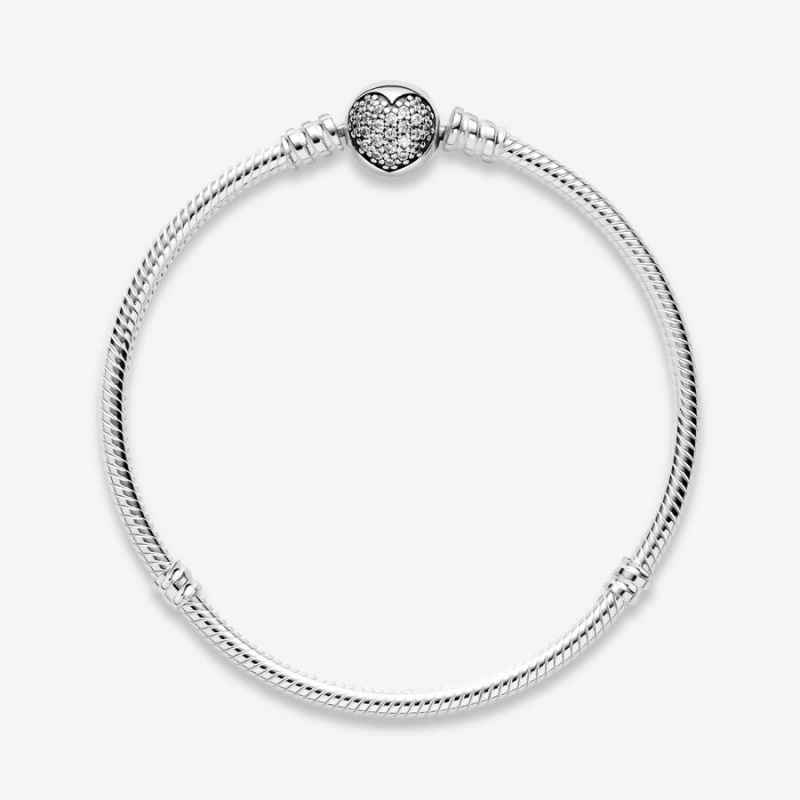 Pandora Moments Sparkling Clasp Snake Charm Holders Sterling silver | 01842-MWYV